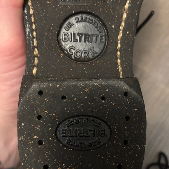 Vintage 1977 biltrite cork leather combat boots steel toe - Picture 6 of 7